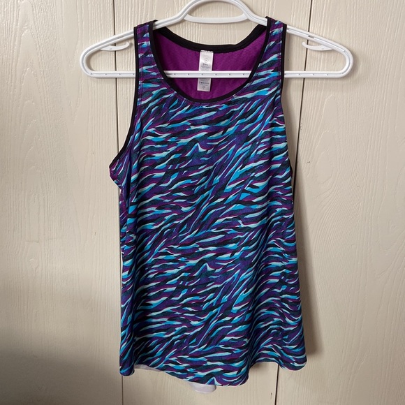 Ivivva Lightweight Purple, Black & Blue Tiger Stripe Tank Top - Picture 1 of 5